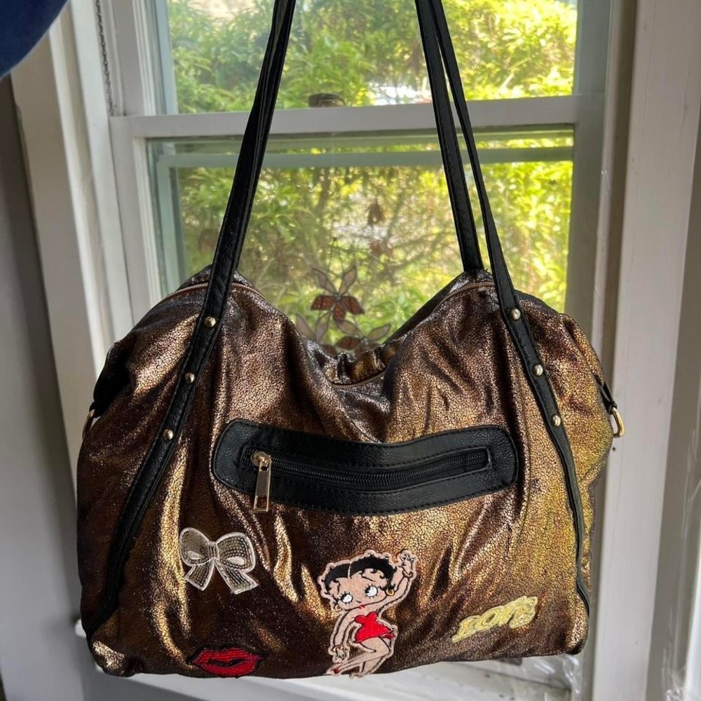 Y2K 2000s Betty Boop Patch work shoulder Bag